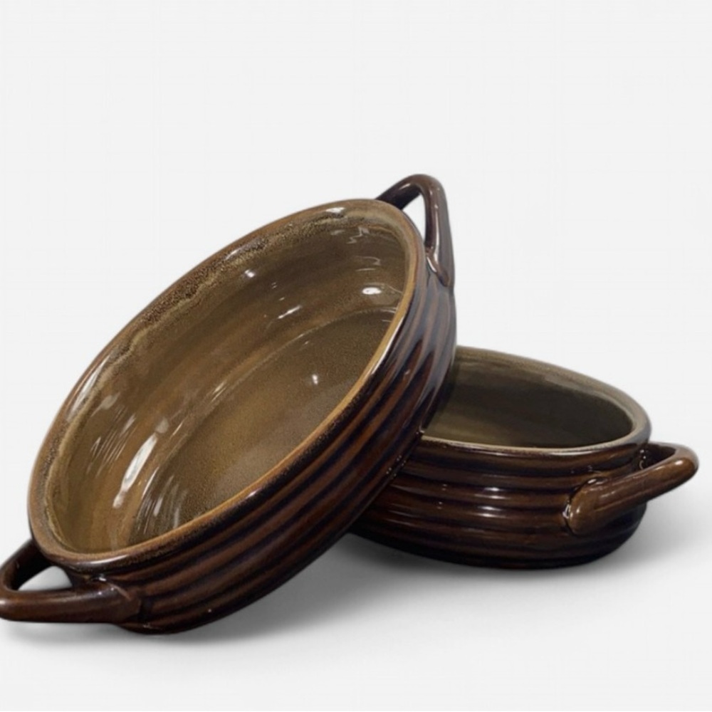 Crate & Barrel Brunswick Brown Baking Dishes. Bake and Serve.